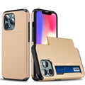 Hard PC Anti-Fall Slide Card Phone Case for iPhone 11-17 Pro Max