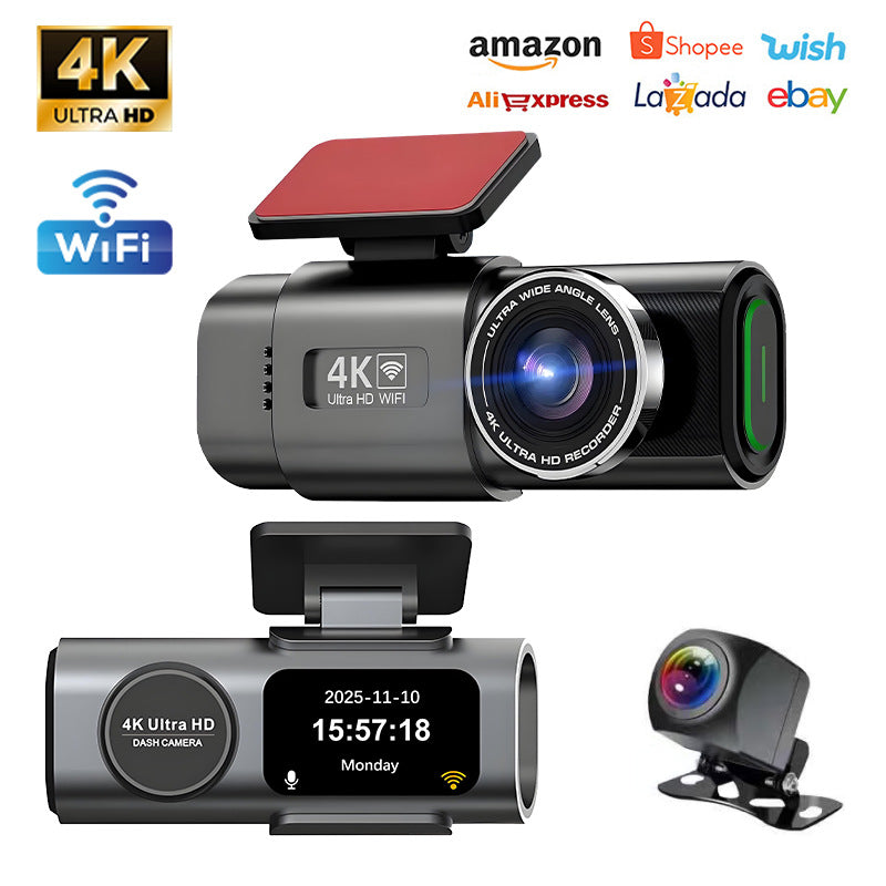 4K Dual Dash Cam with WiFi and GPS
