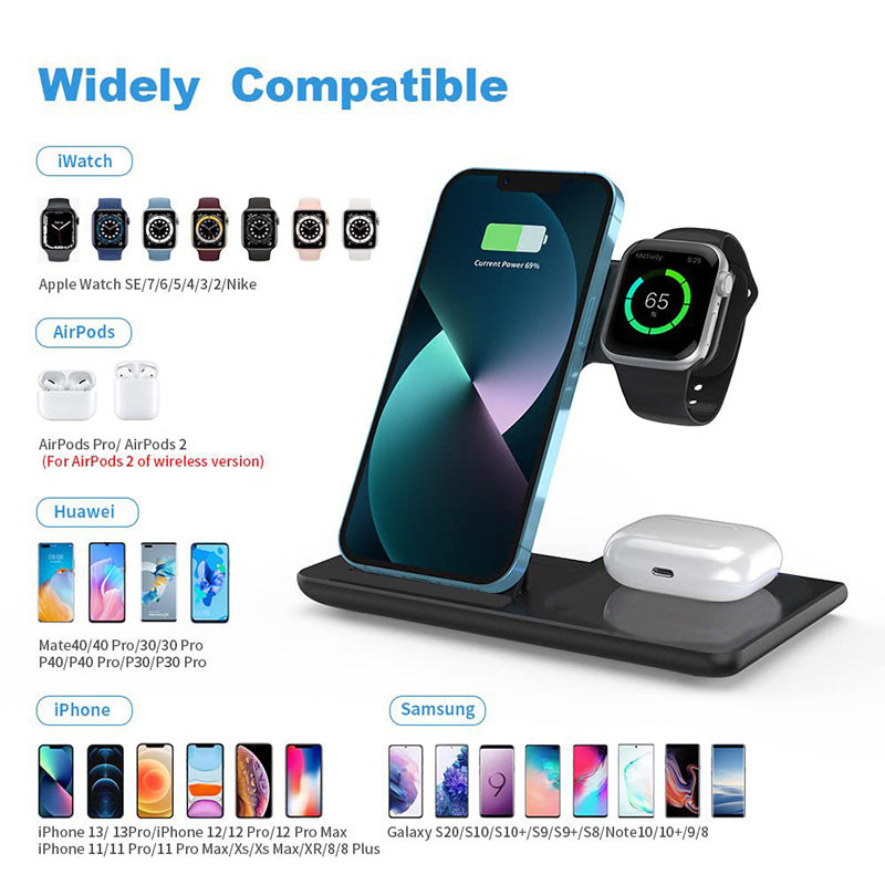 Foldable Wireless Charger Stand for Phone and Watch